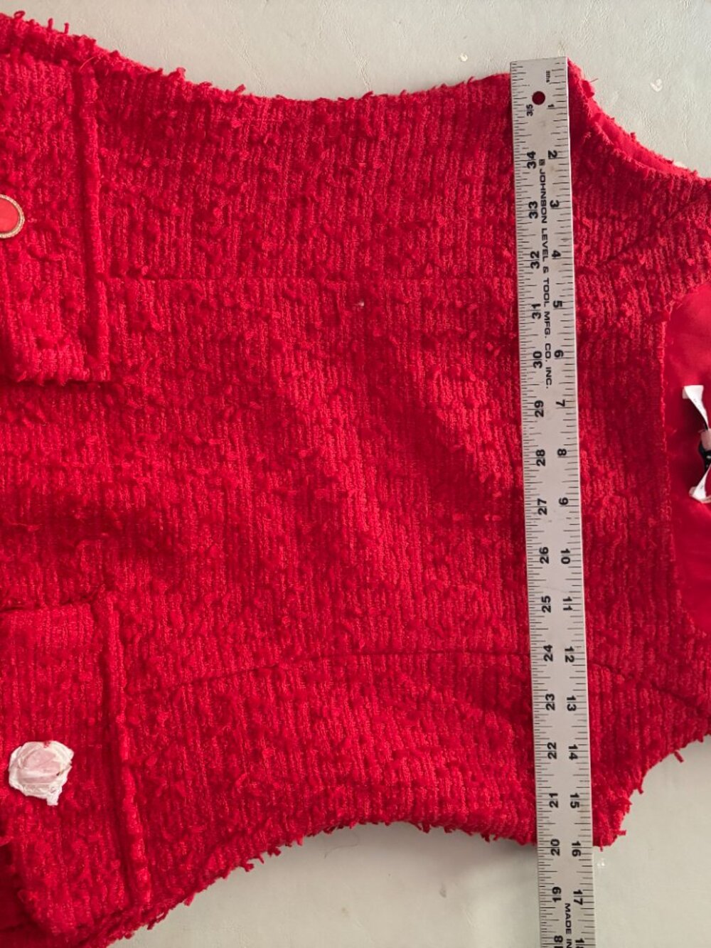 Endless Rose Tweed Pocket Detail Mini Dress Red Size Medium NWT - Picture 7 of 9